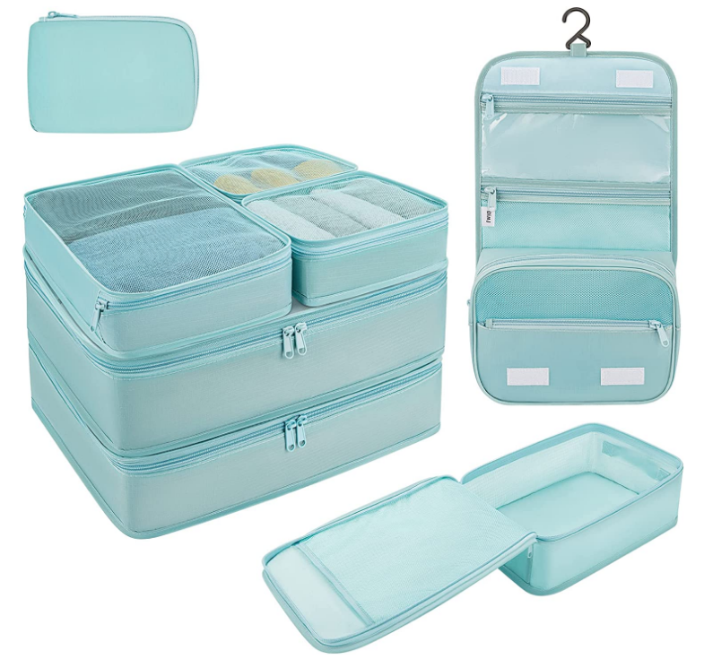 Папулярныя наборы мяшкоў для захоўвання кубікаў для дарожнай упакоўкі з 8 штук, лёгкія валізкі, кубікі для багажу