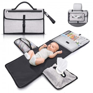Waterproof RPET Infant Baby Portable Clutch diaper changing pad station