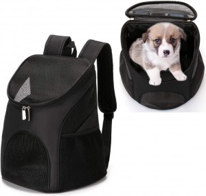 Mochila porta-cachorro respirável personalizada da moda Bolsa porta-animais com ventilação de malha para viagens e caminhadas