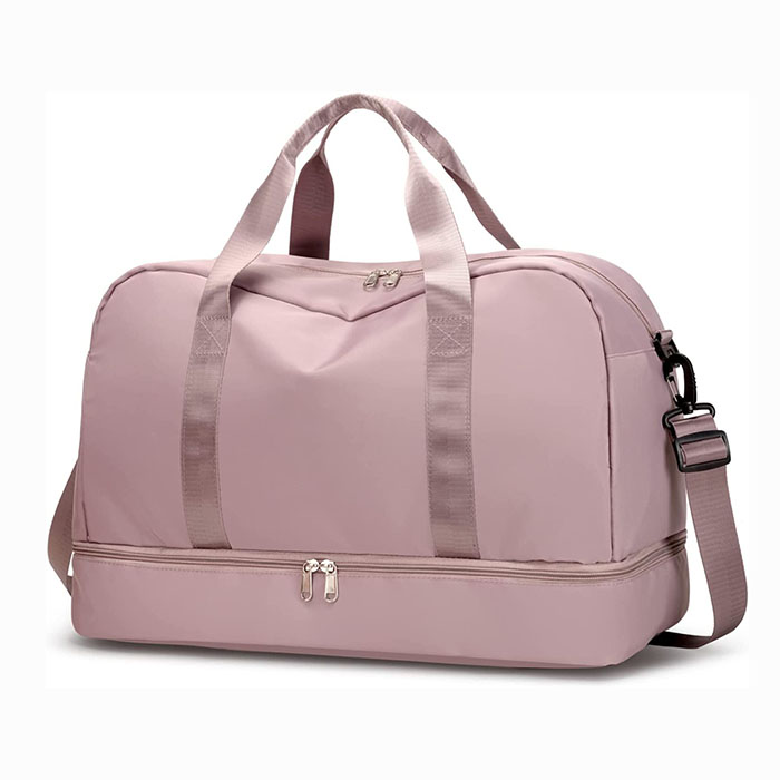 2023 new style waterproof pink color girl women travel weekender bag foldable travel bag