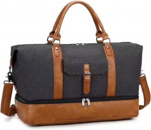 Canvas Travel Duffel Bag Overnight Weekender Bag Kantava olkalaukku kenkälokerolla