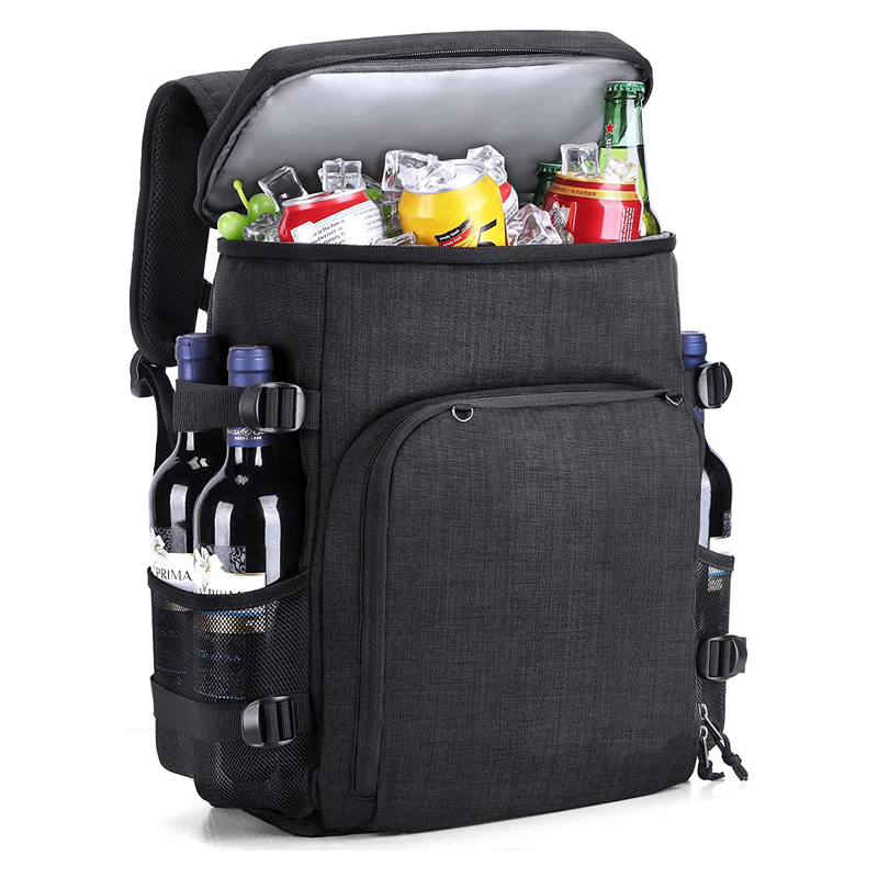 Umweltfreundliche Lunchtasche, 40 Dosen (24 l), isolierte Lunchbox, weicher Kühler, Kühltasche für Erwachsene, Männer und Frauen, Schwarz