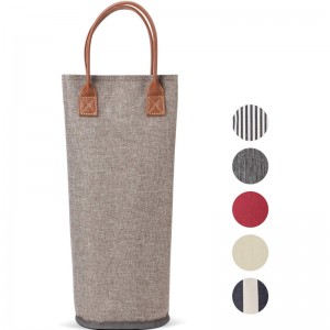 Single Bottle Insulated Wine Tote 1 Bottle Wine Carrier Bag Padded Wine Cooler 600D Unisex Insulated Food Delivery Bag 300 Pcs