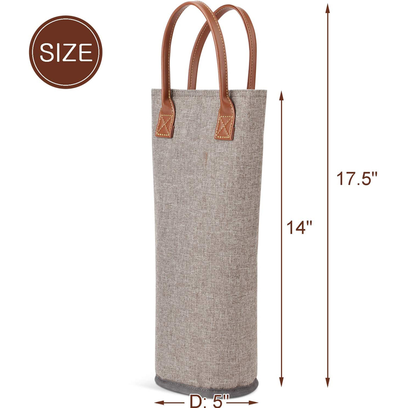 Single Bottle Insulated Wine Tote 1 Bottle Wine Carrier Bag Padded Wine Cooler 600D Unisex Insulated Food Delivery Bag 300 Pcs
