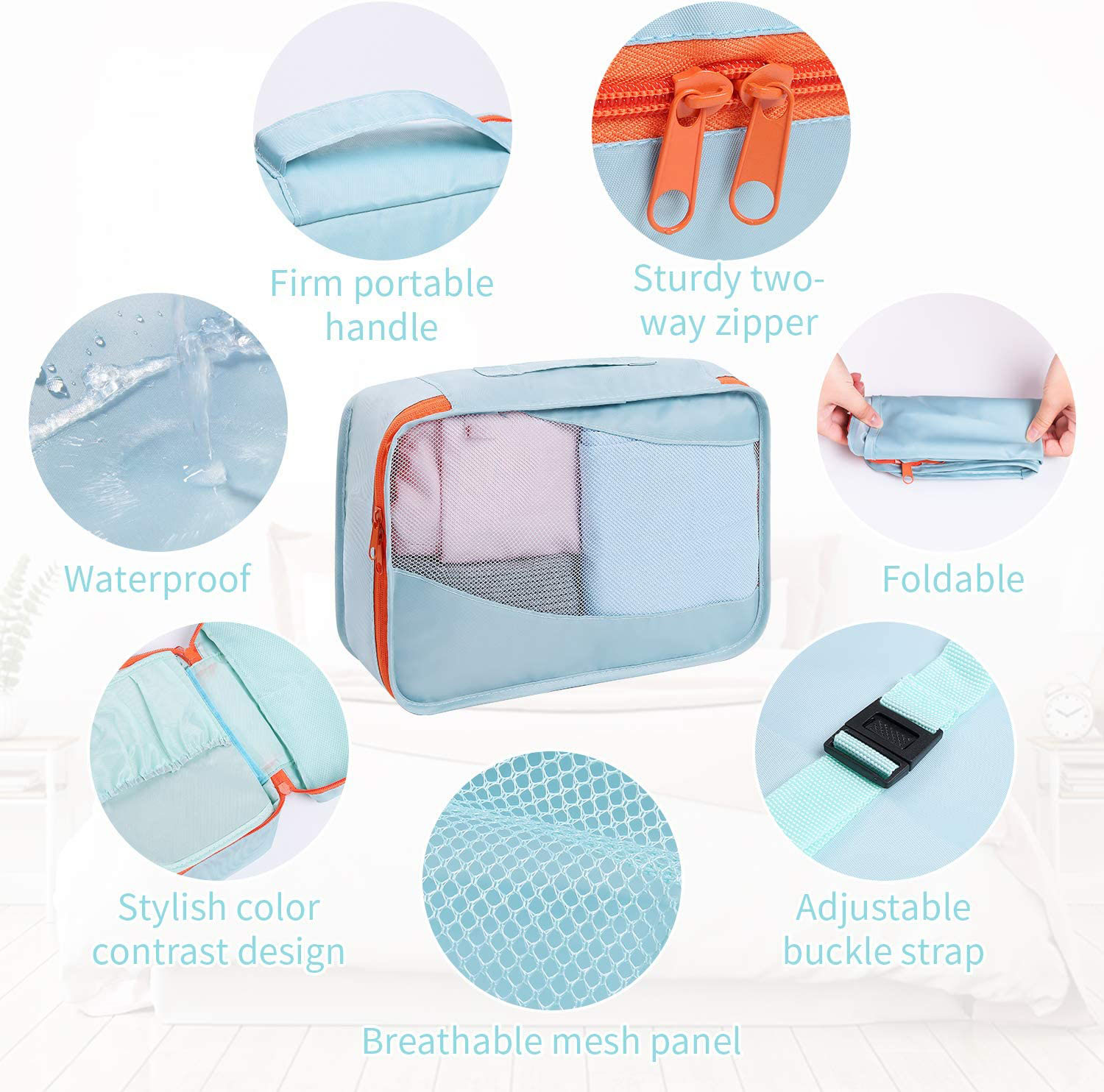 11 Set Packing Cubes Travel Luggage Packing Organizers Lightweight Travel Cloth Storage Bag with Bra Underwear Cube Cosmetics