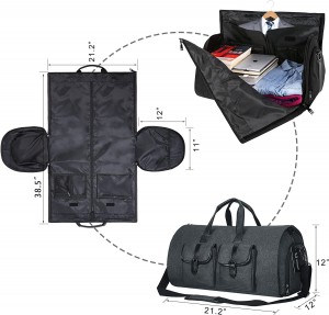 Carry on Garment Bag Large Duffel Bag Suit Travel Bag with Shoe Pouch for Men Women