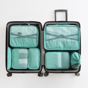 Set di borse per riporre vestiti da viaggio con cubi da imballaggio di alta qualità da 7 pezzi, set di organizzatore per bagagli da viaggio con cubi da imballaggio