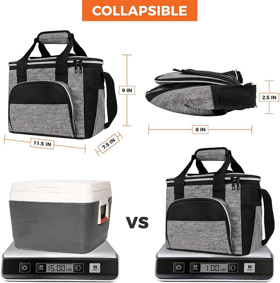 Polyester Cooler Bag Wholesale Insulated Small Cooler Bag for Travel Beach Work CANS Customized 600D Plastic Insulated Ice Box