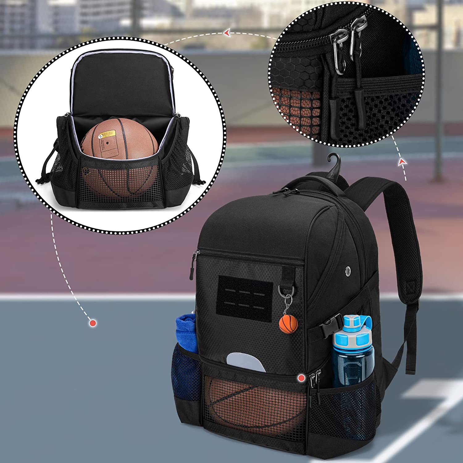 Custom Soccer Volleyball Training Bag with Ball Compartment & Shoe Compartment with Ball Compartment & Shoe Compartment