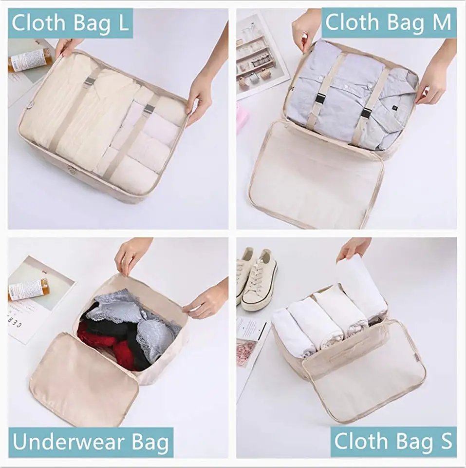 8Pcs Set Travel Luggage Organizer Packing Wholesale Price Packing Cubes Set For Travel packing cube set