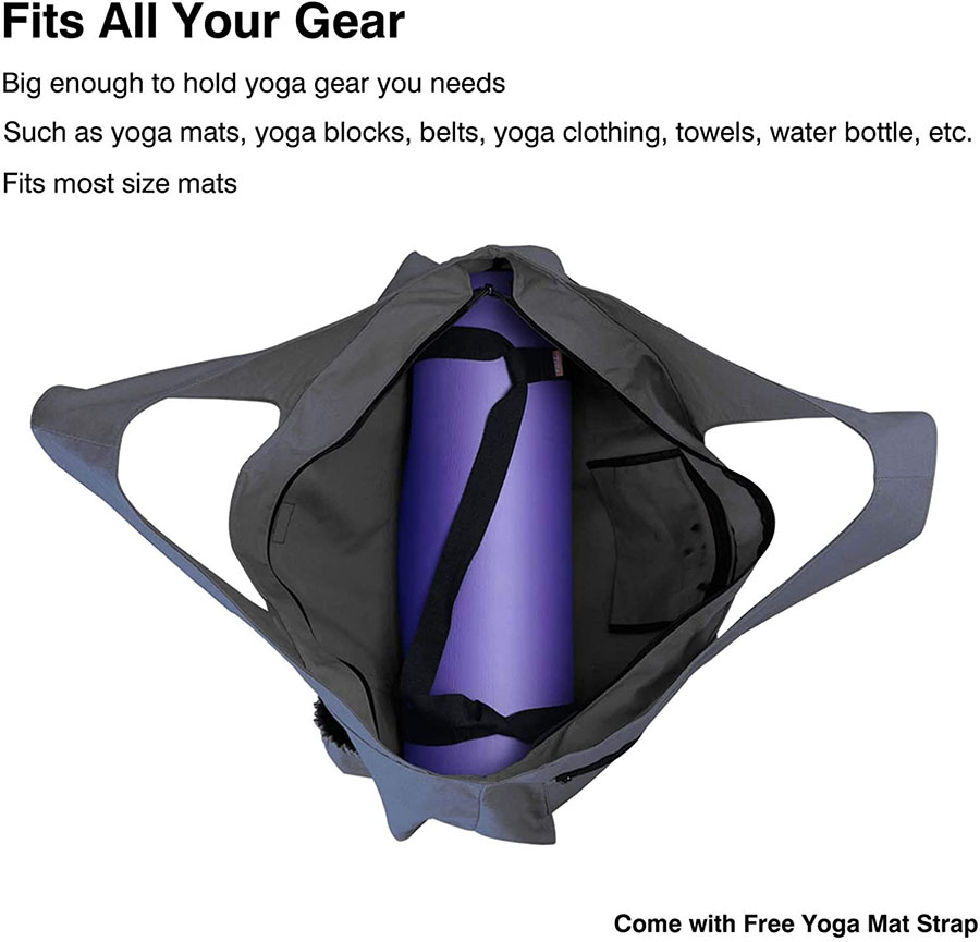 Waterproof Yoga Bag Custom Logo 5 Multi-Functional Pockets Durable Yoga Mat Tote Sling Carrier