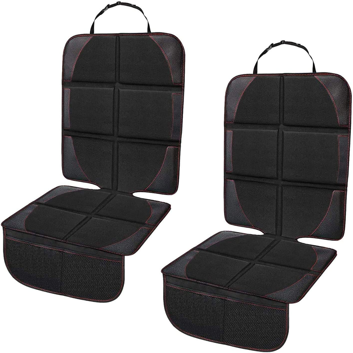 Protector de asiento de coche, paquete de 2 protectores de asiento de coche para asiento de coche de bebé con bolsillos organizadores